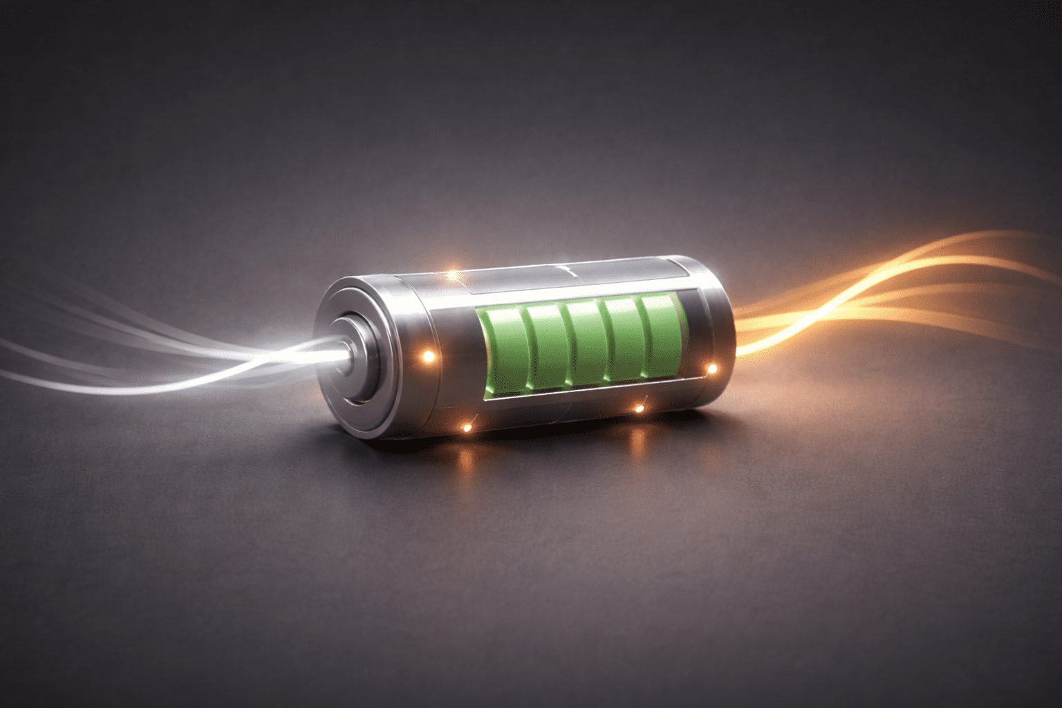3D icon of a home battery actively balancing energy charging and discharging based on system conditions