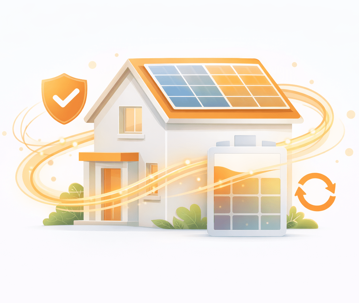 House with a smart home battery and real-time energy monitoring